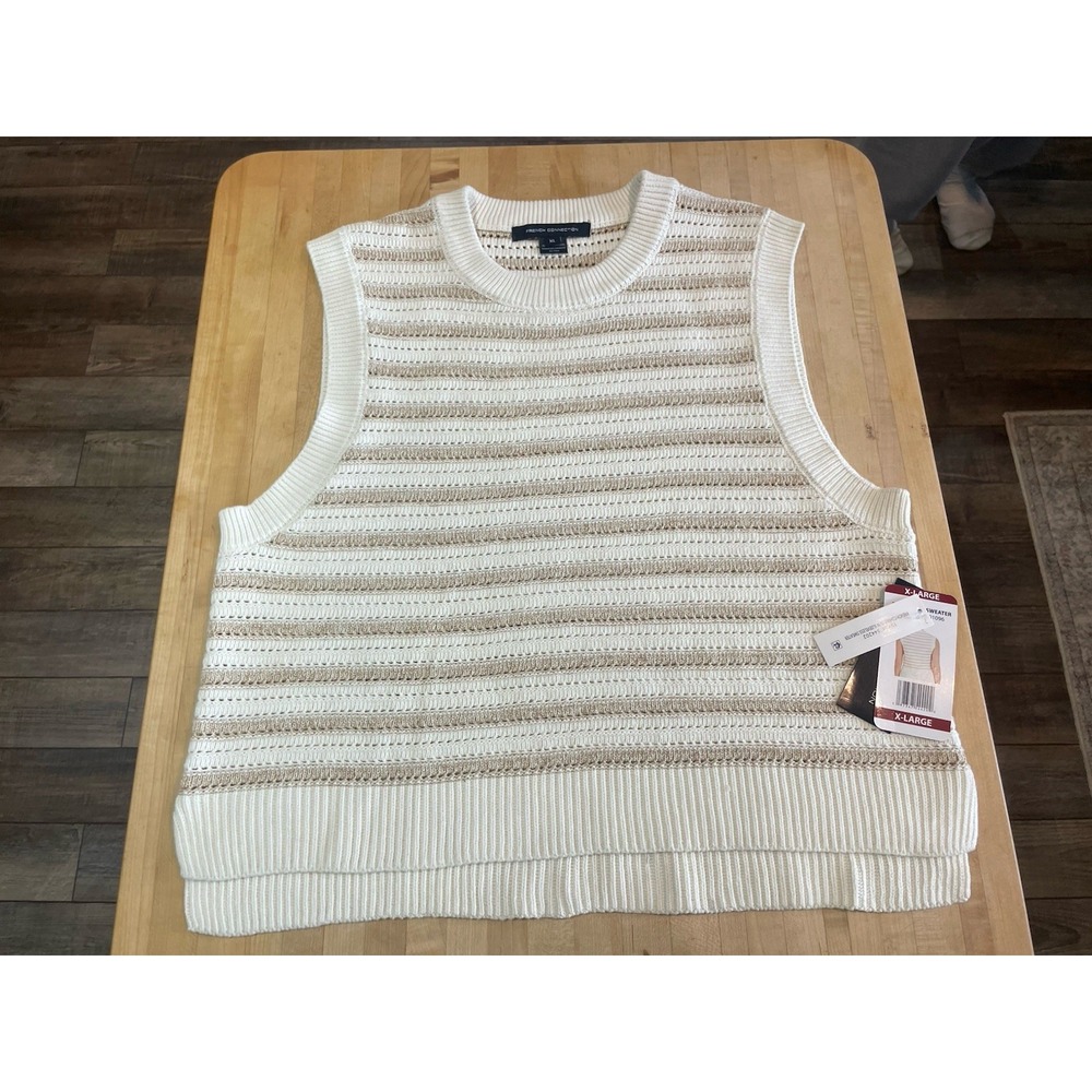 French Connection | Pastel Blue Soft Preppy Mozart Sleeveless Sweater Vest XL